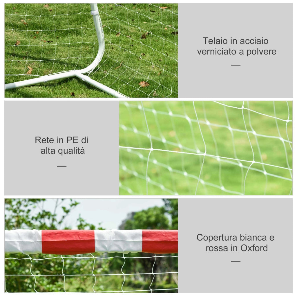 EasyComfort Rete da Calcio, Porta da Calcio e Calcetto in Plastica PE per Adulti e Bambini, 302x83x201cm