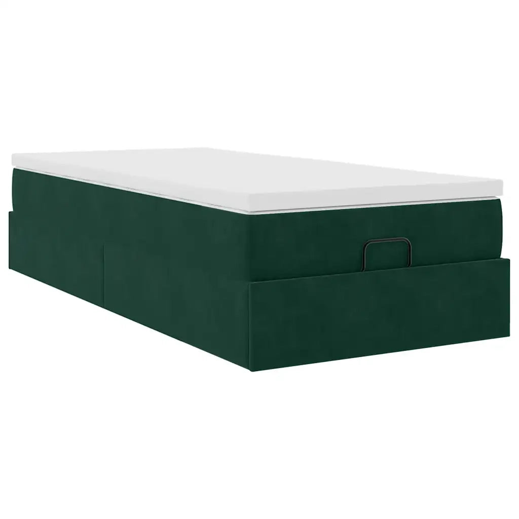 Struttura Letto Pouf con Materasso 100x200 cm Velluto 3311168