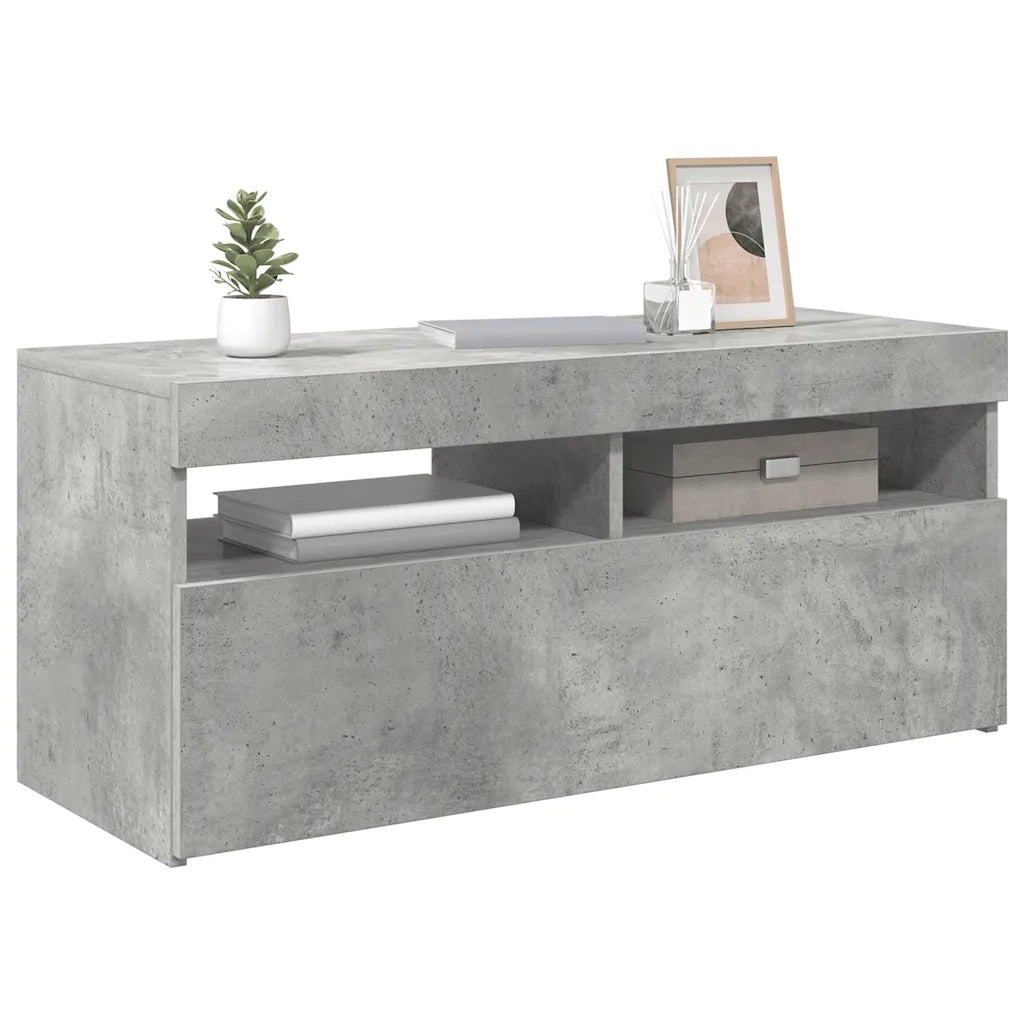 Mobile Porta TV con Luci LED Grigio Cemento 90x35x40 cm cod mxl 53461