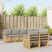 Set di divani da esterno 8 pcs Bianco e Grigio Chiaro