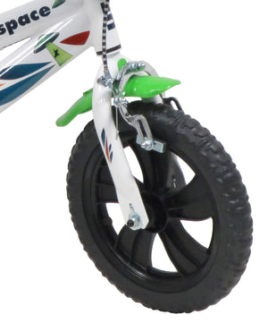 Bicicletta per Bambino 12" 2 Freni Gomme in EVA Ufo Bianca/Verde
