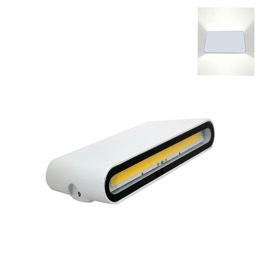 Lampada led doppio luce 12w Bianco applique da esterno da parete Luce Calda 3000k 230v led cob (B67-12W)