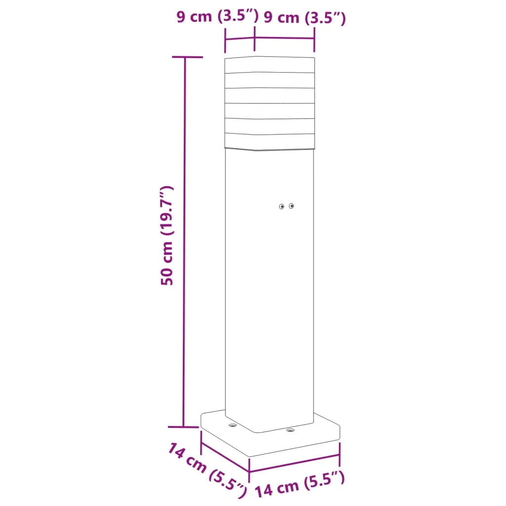 Lampada da Terra per Esterni con Presa Nera 50 cm Alluminio CFW5448975