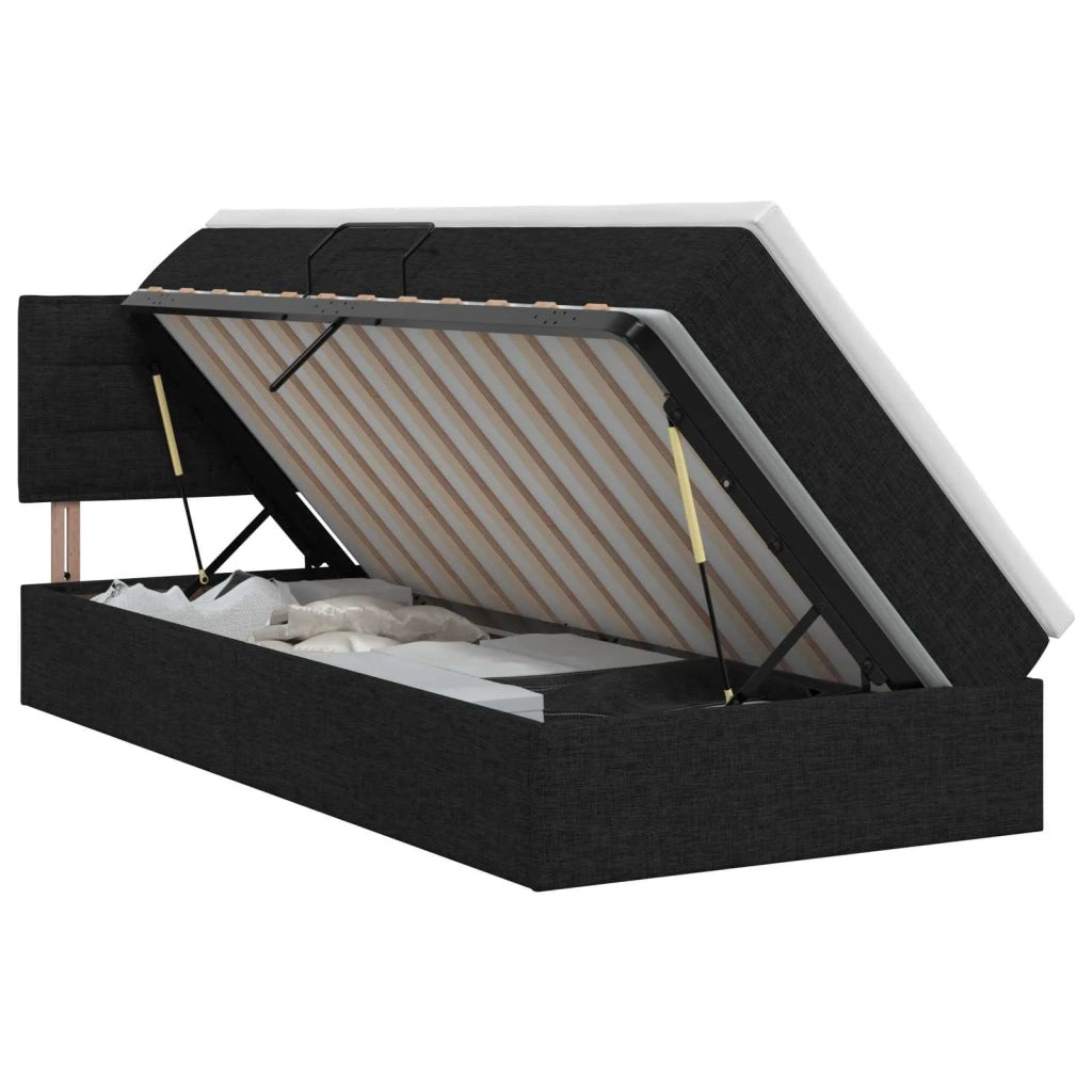 Letto con contenitore e materasso Nero 90 x 190 cm Velluto 3458528