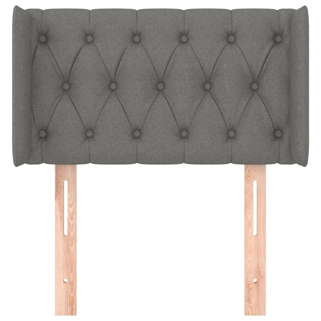 Testiera | Testata ad Orecchio Grigio Scuro 83x16x78/88 cm in Tessuto