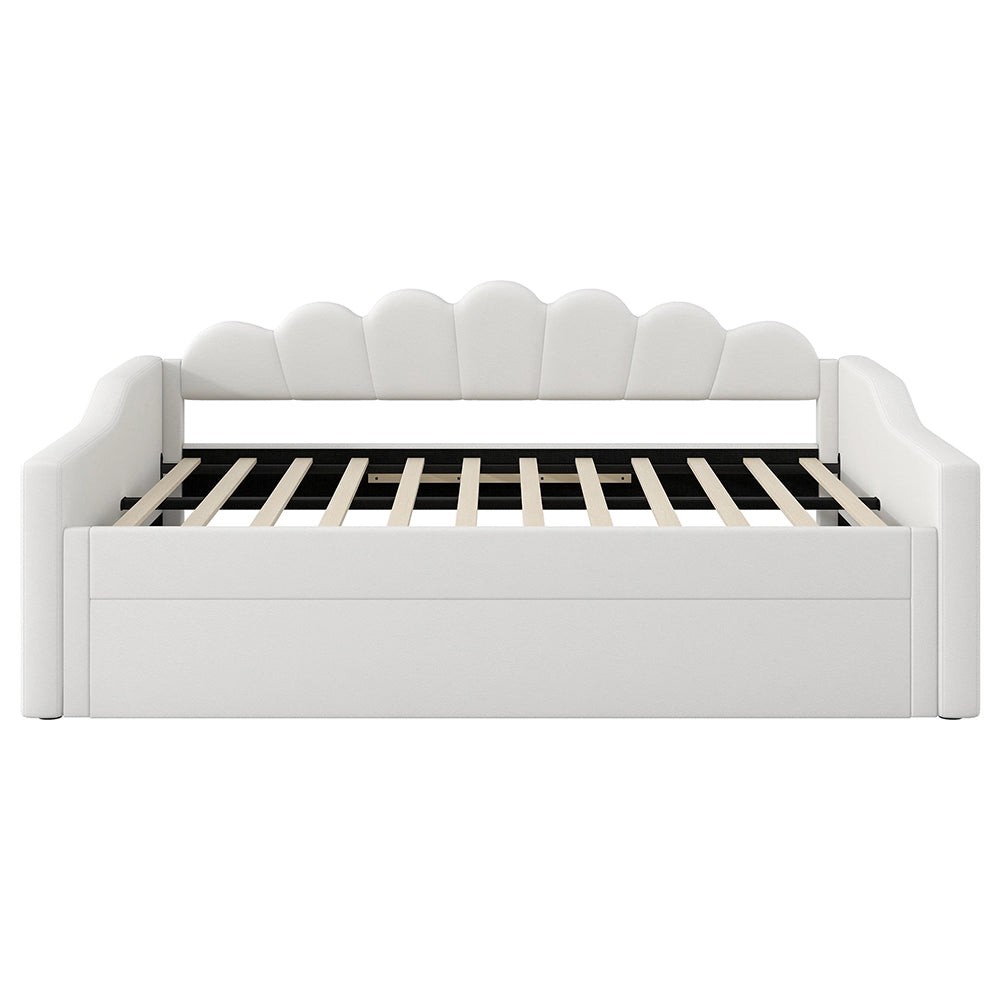 Letto imbottito - Xylo - 140x200cm LED + letto a scomparsa, beige