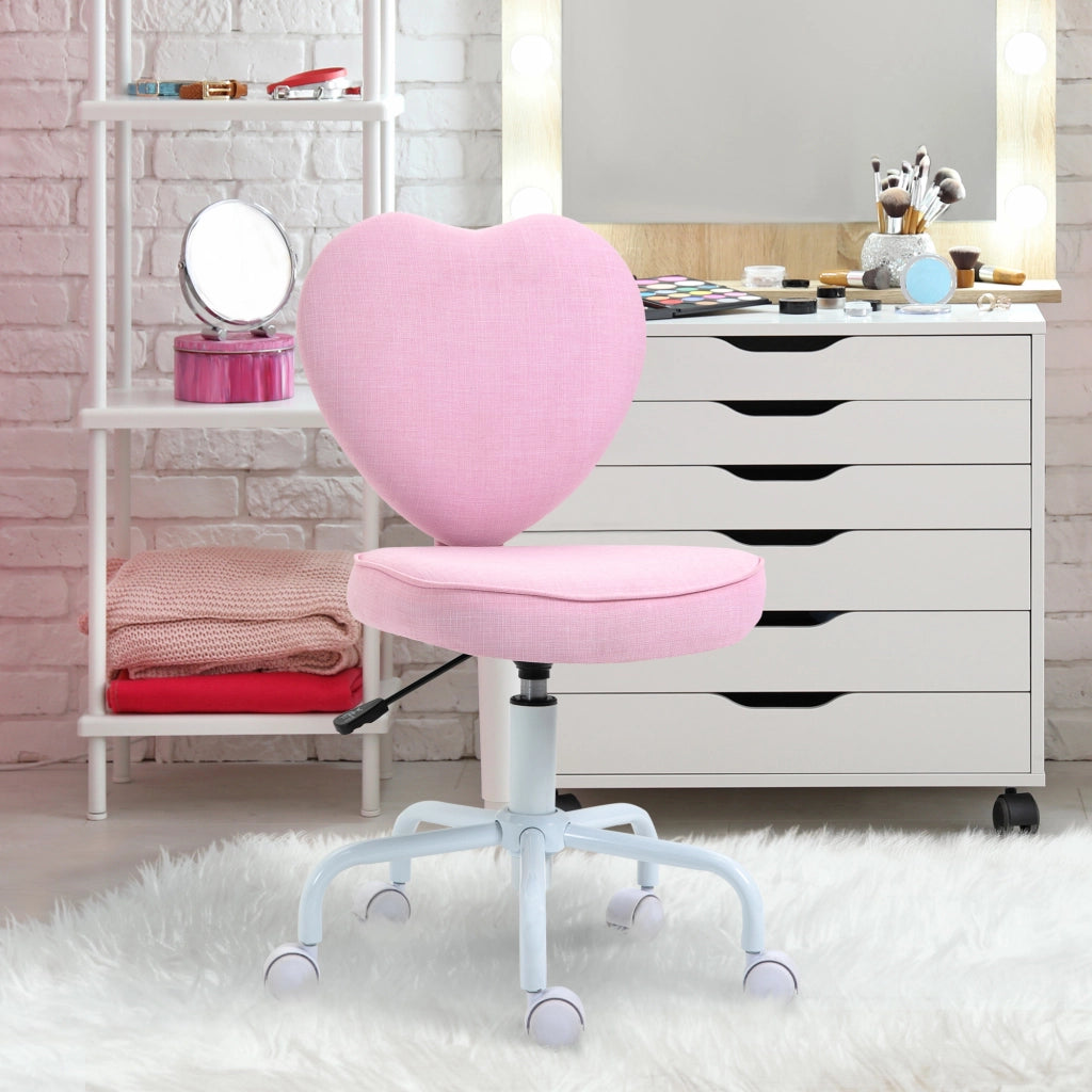 Sedia da ufficio ¨C zephmum ¨C rosa, tessuto, 42x50x79-89cm