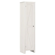 Mobiletto portaoggetti stretto 43 x 39,5 x 183 cm con 4 ripiani design elegante e finitura in MDF bianco 20_0010247
