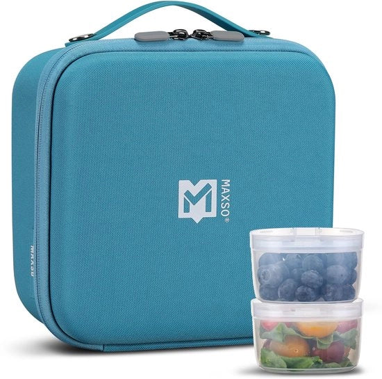Isolata portatile per bambini e adulti, piccola borsa per pranzo, isolamento a tre strati, mantiene caldo e freddo, borsa da pranzo trasportabile, borsa per pranzo per lavoro, viaggio, ufficio, picnic, blu