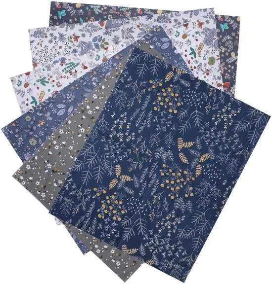 Panno di cotone patchwork - 6 pezzi - Stoffa multifunzionale - 50x40cm - Tessuto con disegno di fiori morbidi - Stoffa per cucire