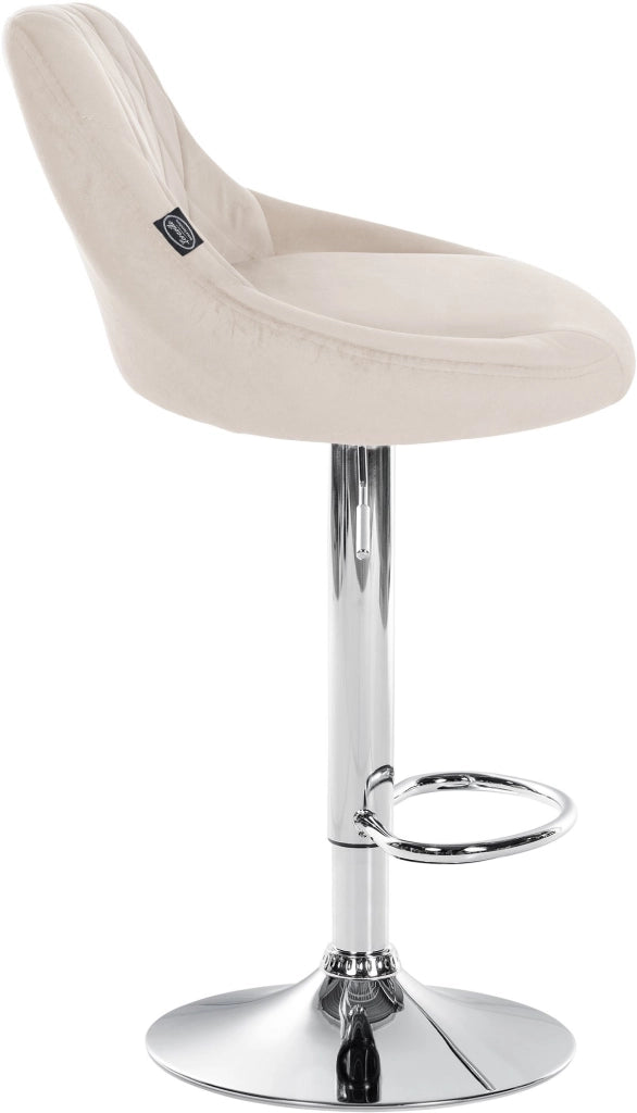 Sgabello da bar Lazio Velvet crema,cromo