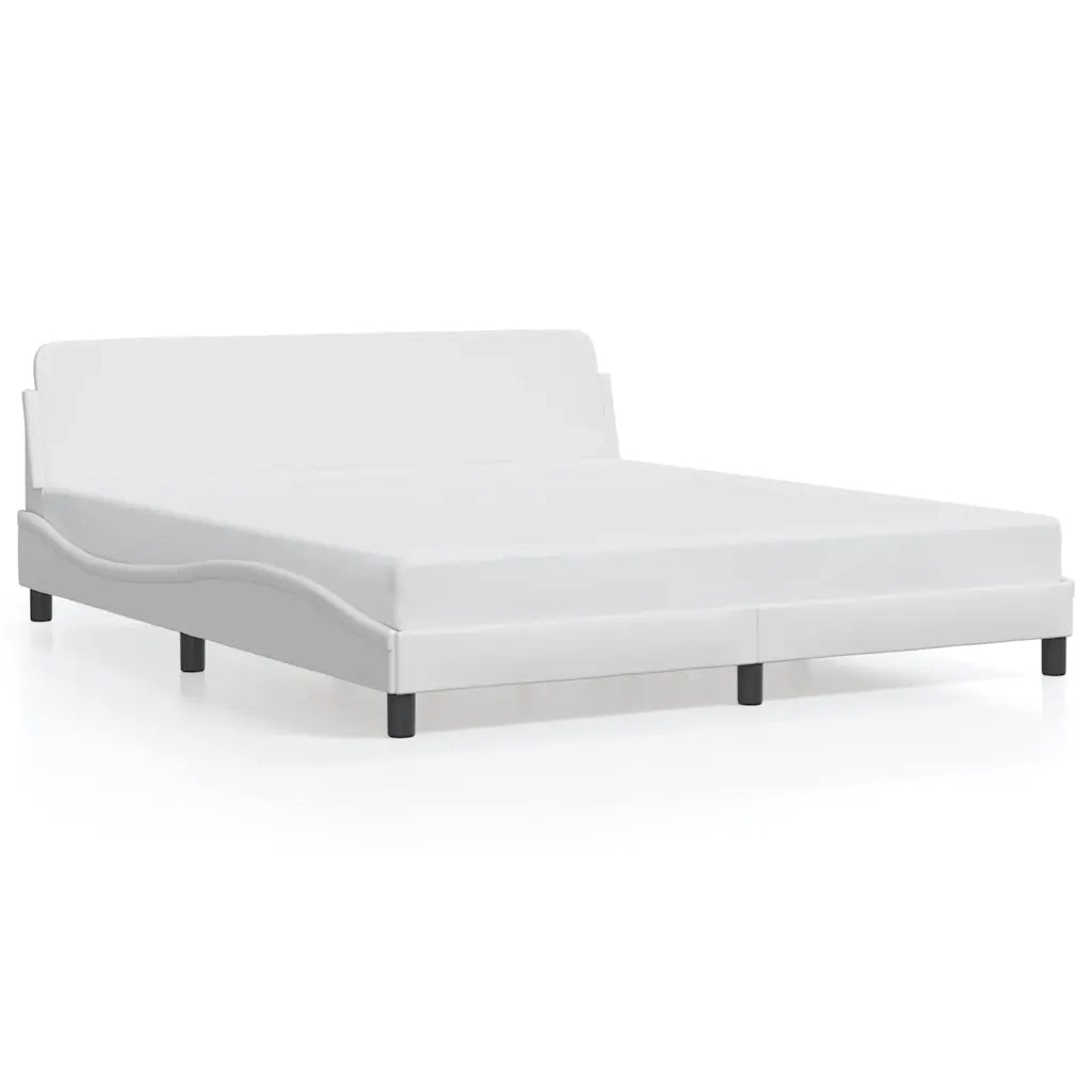 vidaXL Giroletto con Testiera Bianco 180x200 cm in Similpelle