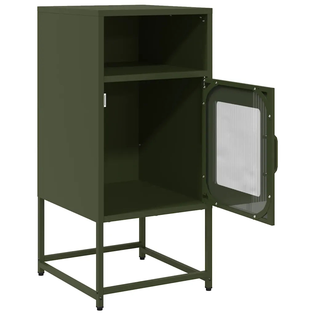 vidaXL Comodino Verde Oliva 36x39x78 cm in Acciaio Laminato a Freddo