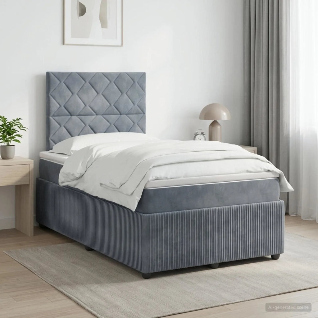Letto box spring con materasso Grigio Scuro 120 x 200 cm 3454590