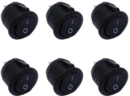 Schaltrelais Premium - Interruttori per auto, barca, elettrodomestici 6 pezzi neri.