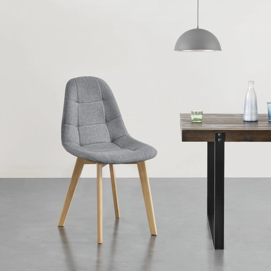 Set Kopparberg di 2 Sedie Rivestite per Sala da Pranzo - Grigio Chiaro [en.casa]