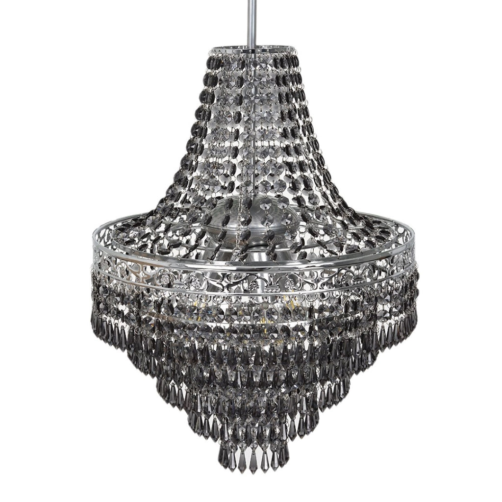 Lampadario glamour CORAL nero cristallo 3xE14 Milagro
