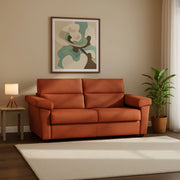 Salorno, Divano Letto 2 Posti Sfoderabile Made in Italy, 185x95 cm Arancione
