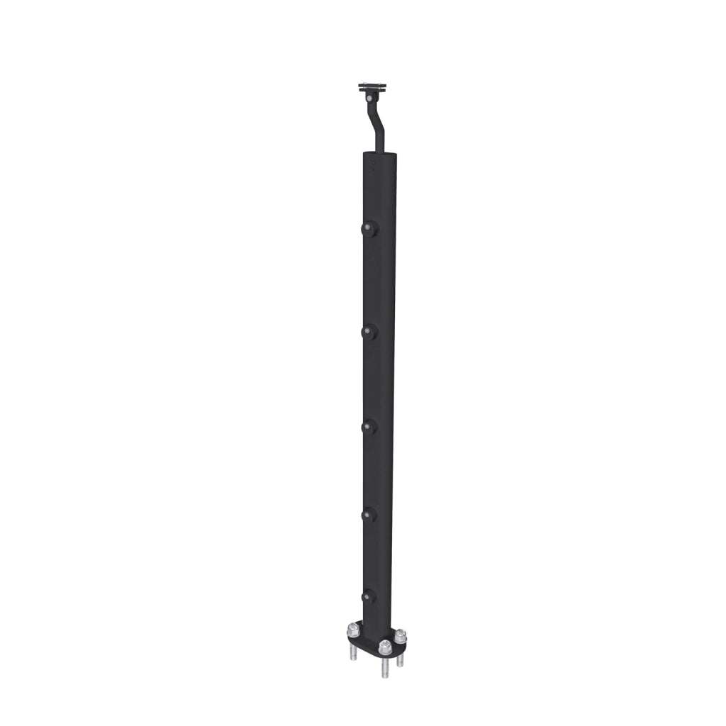 Ringhiera Parapetto in Alluminio Nero Opaco 100x100cm per interni ed esterni a Fissaggio a Pavimento