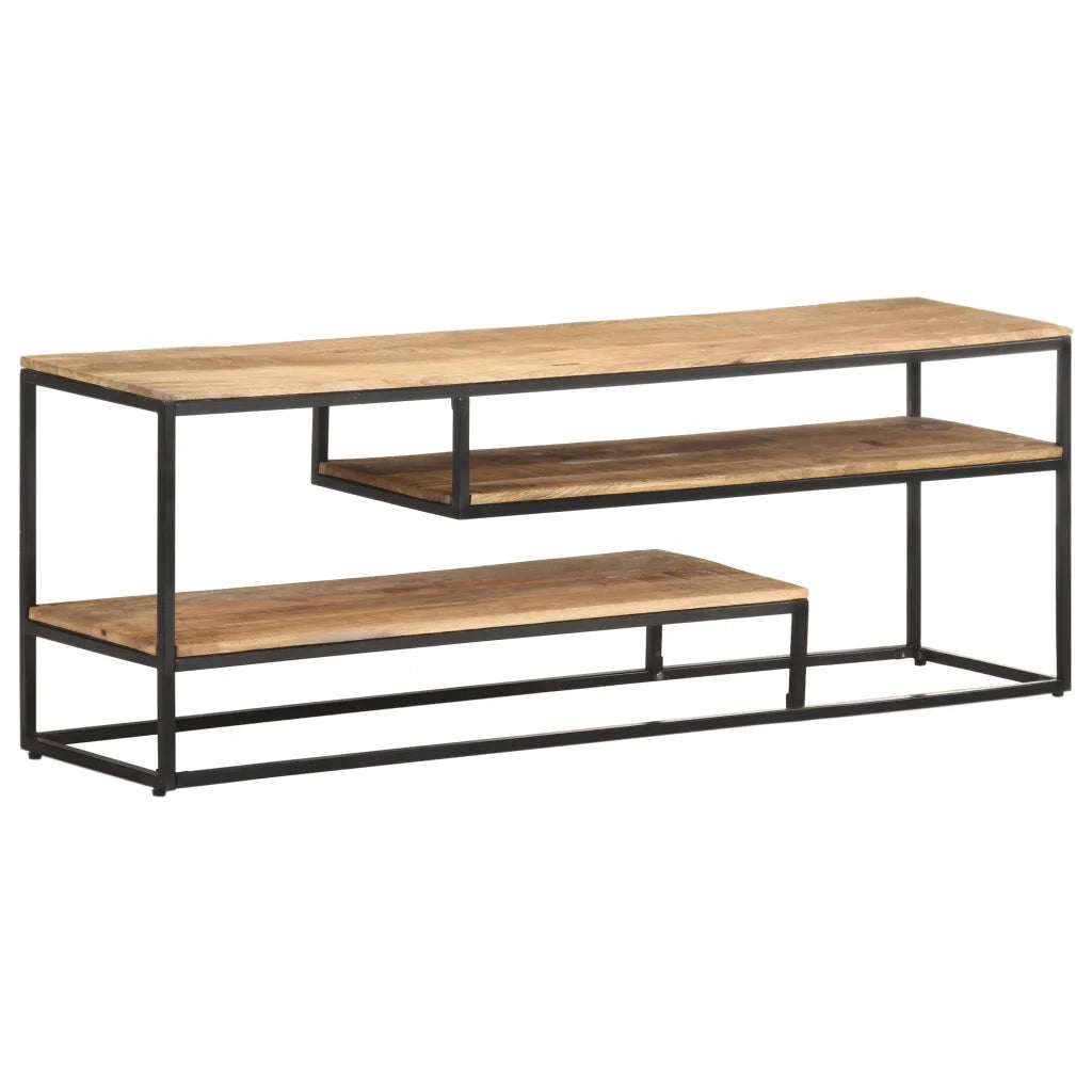Mobile Porta TV 130x30x45 cm in Legno Massello di Mango Grezzo 321623