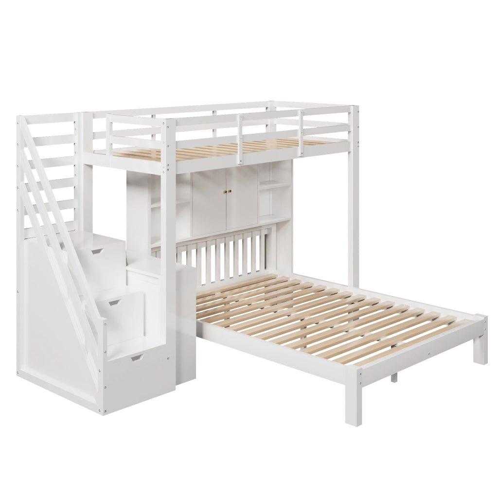 LETTO a castello 90x200 cm + 140x200 cm Bianco
