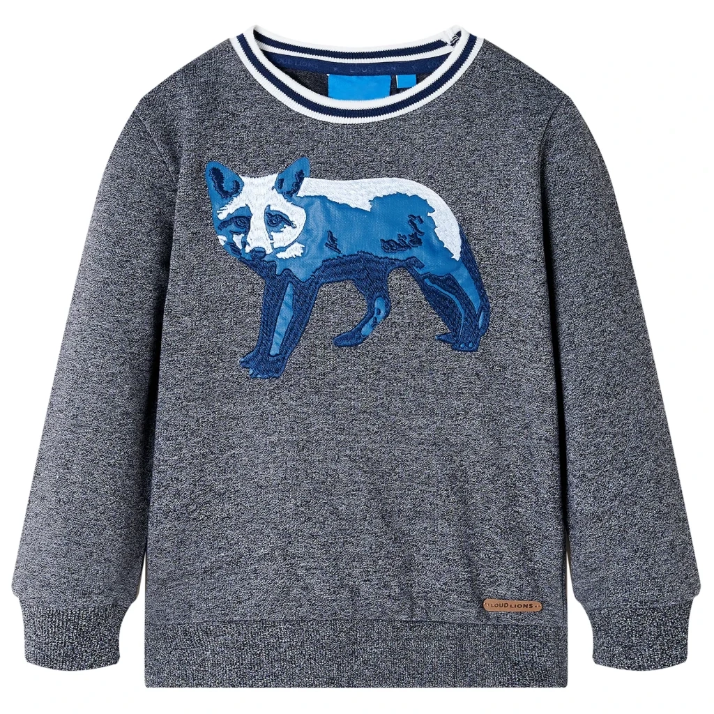 Felpa per Bambini Blu Marino MÃ©lange 140cod mxl 84532