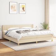 Giroletto a Molle con Materasso Crema 200x200 cm in Tessuto 3130462