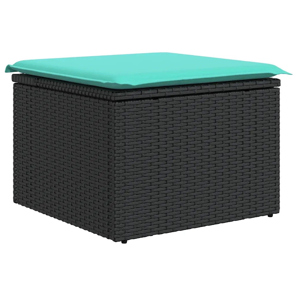 Set Divano da Giardino 8pz con Cuscini Grigio Polyrattan Acacia