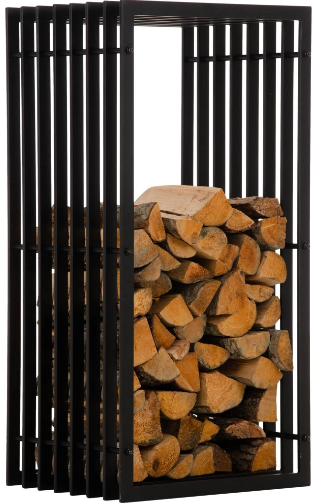 Portalegna IRVING in metallo nero opaco 40x50x100 cm