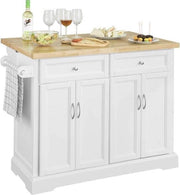 Blocco per cucina a mano - Asseggio per asciugamani - 2 ganci - Legno - 115x92x46-71 cm