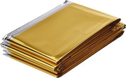 Decken di Emergenza 6 pezzi, 210x130cm, grande formato riutilizzabile, deken termica, degenere deken per esterno, camminata, survival, maratona, primo soccorso - oro e argento - 2.1X1.3