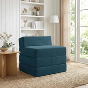 Divano Letto Pieghevole Blu 200 x 70 x 10 cm Velluto