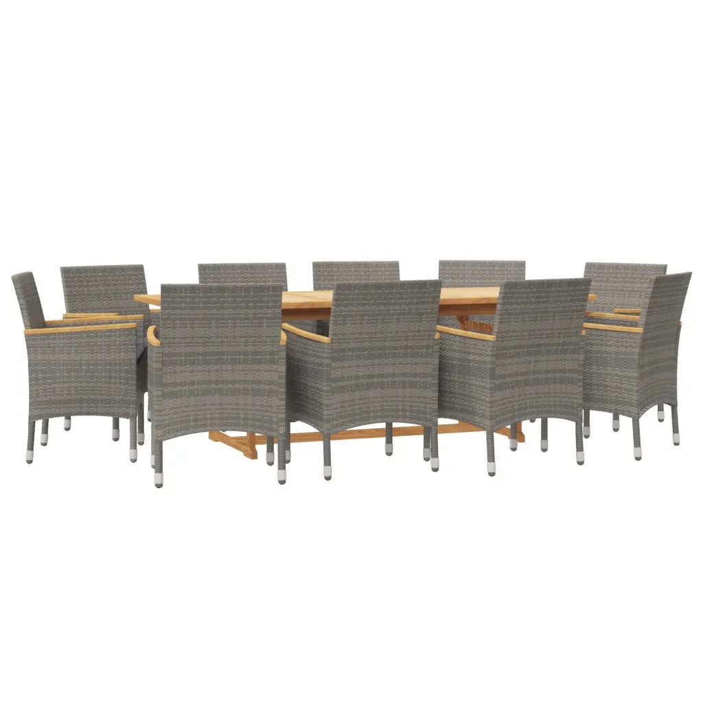 Set da Pranzo per Giardino 11 pz con Cuscini Grigio 3103591