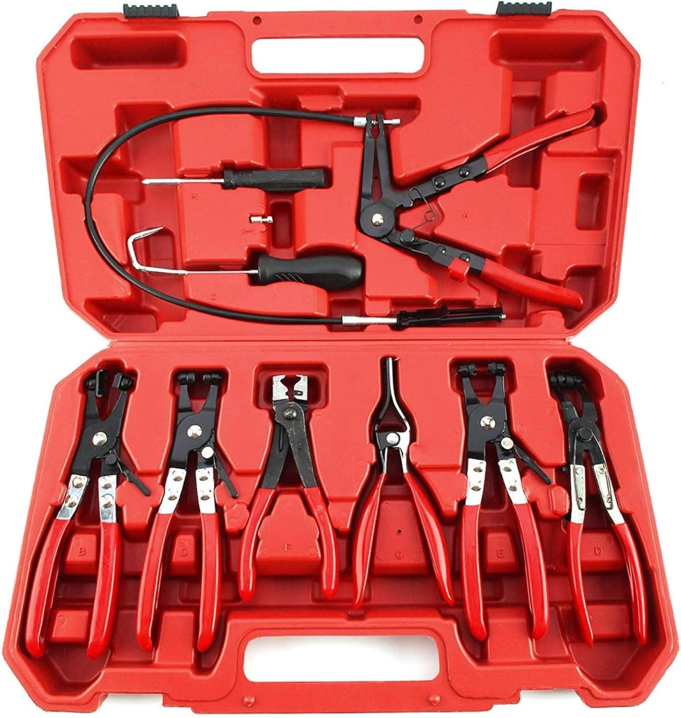 Set kit di 9 pinze per fascette morsetti auto smonta fascette auto