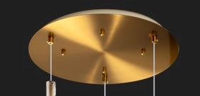 SOSPENSIONE OTTONE SAT. 3 LUCI TONDA VETRI TR + 2X FU 1177OS-S3 T-TF