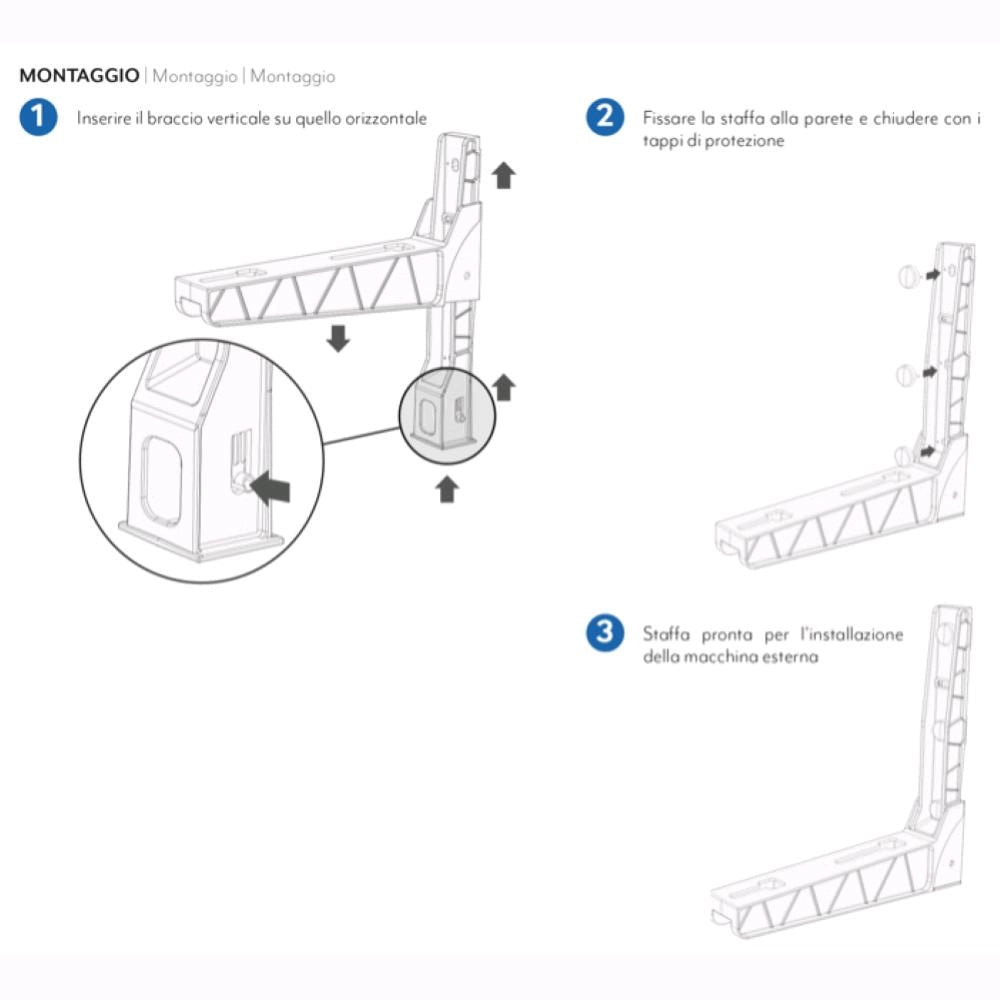 Staffe per condizionatori in Poliammide ad innesto rapido 450Ã—450 mm fino a 110 Kg