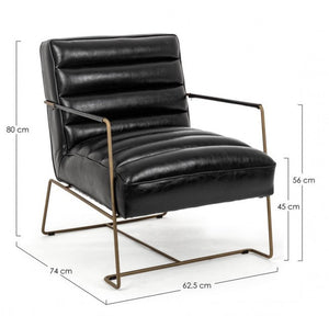 Poltrona Brianna in Similpelle Nero