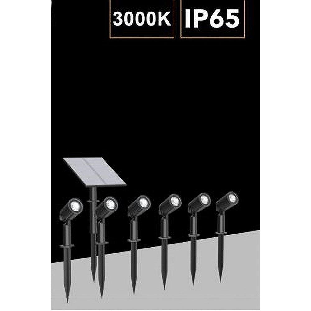 Trade Shop - Set 4 Pz Faretti Led A Picchetto Con Pannello Solare Luce Fredda Calda Ip65 Ly04 - -bianco Caldo      -