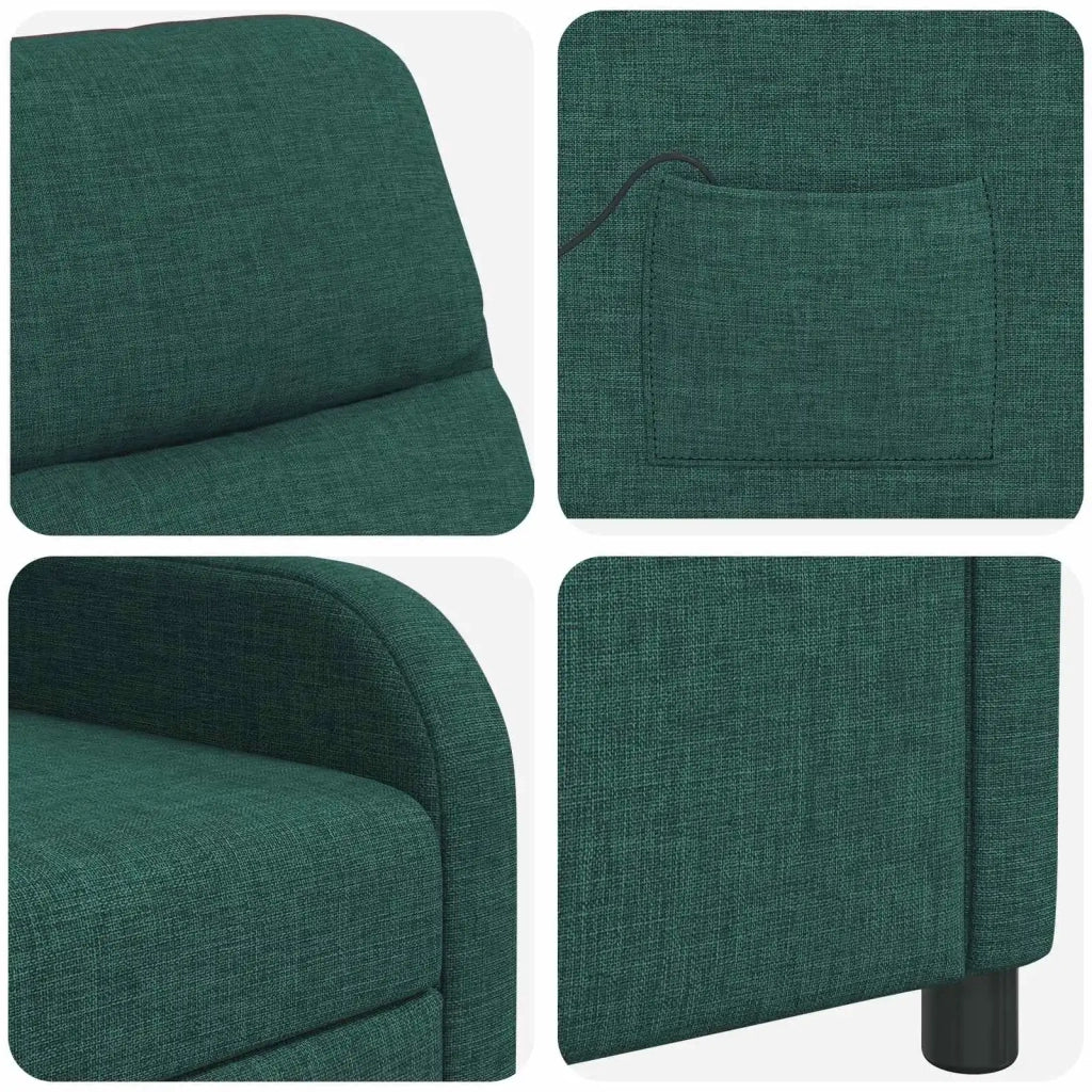 Divano Sedia-Poltrona Massaggiante Verde Scuro Tessuto 563491