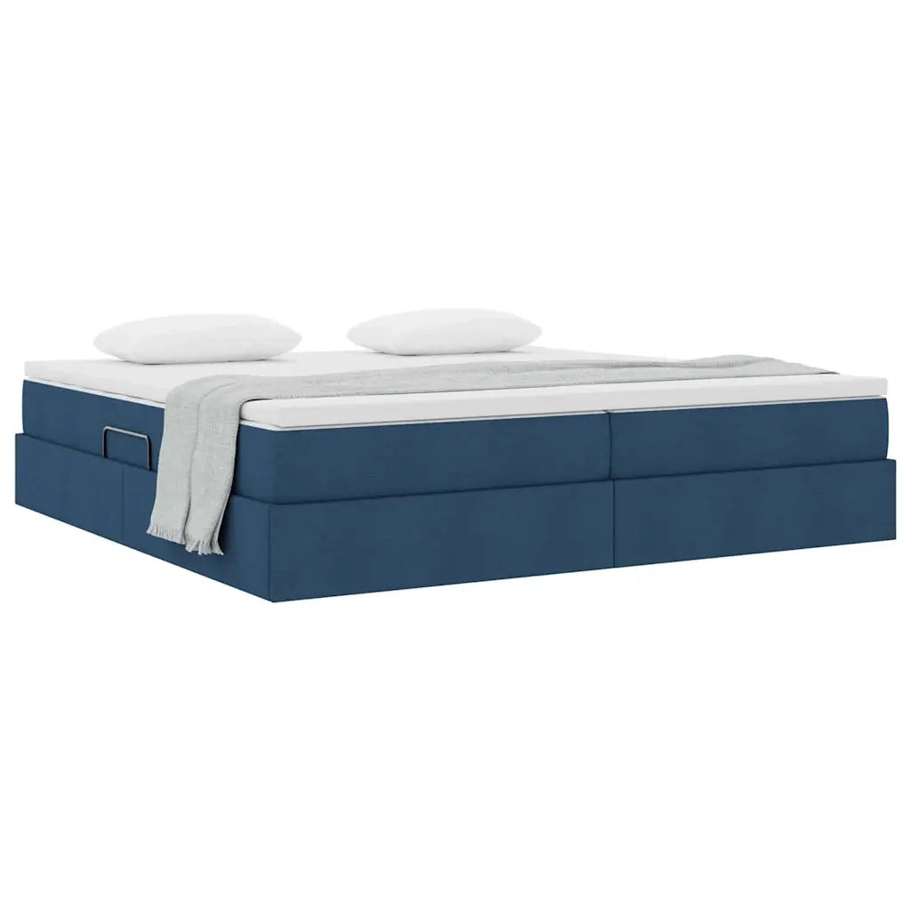 Letto con contenitore e materasso Blu 200 x 200 cm Poliestere 3370253