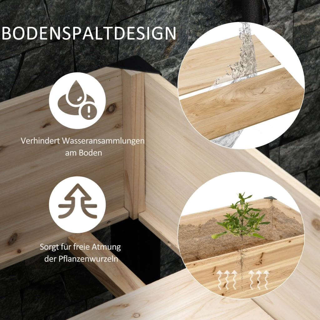 Hochbeet Piantare Cassa Fioriera Giardino ¨C Minimal ¨C Legno Massello Grigio 120x60x74 cm