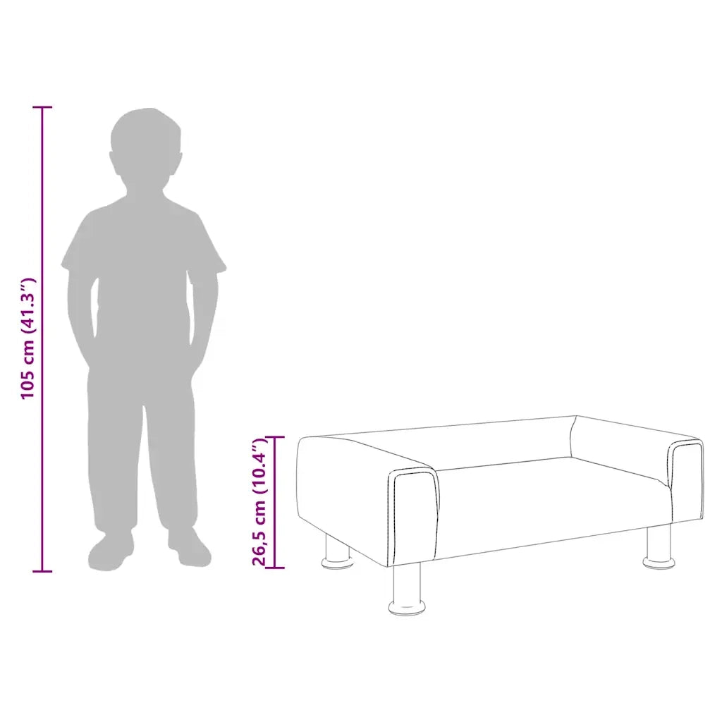 Divano per Bambini-Sofa-Divanetto Crema 70x45x26,5 cm in Velluto