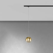 Sospensione Binario Contemporanea Eclipse Metallo Nero Vetro Oro 1 Luce G9