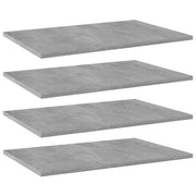 Ripiani per Libreria 4pz Grigio Cemento 60x40x1,5cm Multistrato 805258