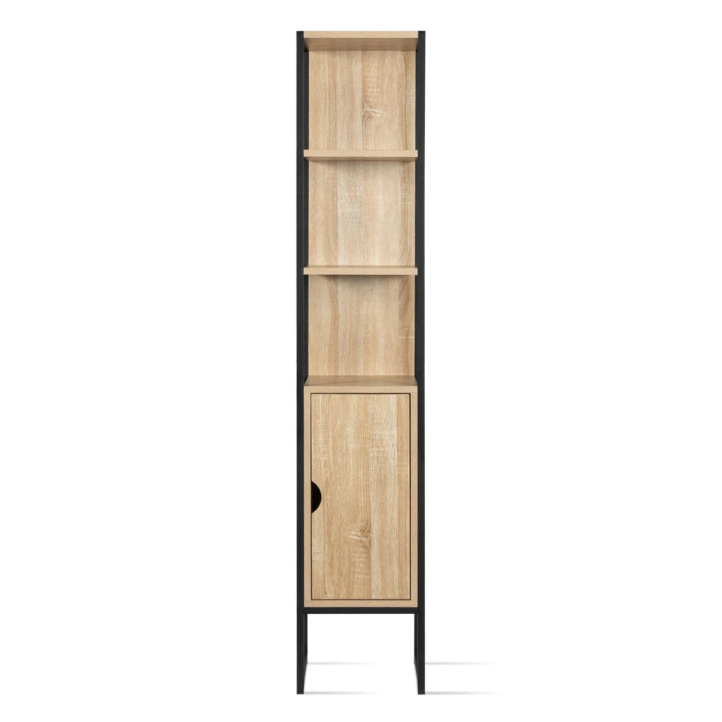 IDMarket - Mobili bagno su piedi colonna a 1 anta dal design industriale DETROIT