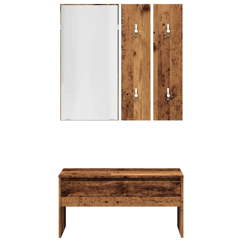 Set di Mobili da Corridoio Legno Antico in Legno Multistrato 857019