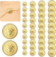 Set di 40 ganci metallici per cintura - Ganci di riserva per pantaloni dorati - 15/18/20/25 mm - Ganci per giacca DIY - Con logo - Accessori per abbigliamento