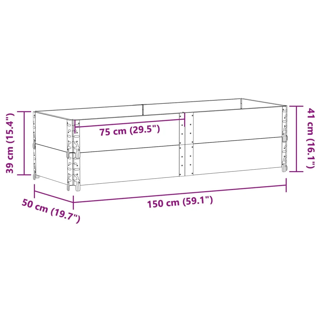 Fioriera da Giardino 150x50 cm in Legno Massello di Pino 3295407