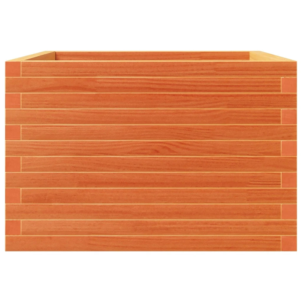 Fioriera Giardino-Vaso da Esterno-Contenitore per Piante Marrone Cera 70x70x46 cm Legno Massello Pino