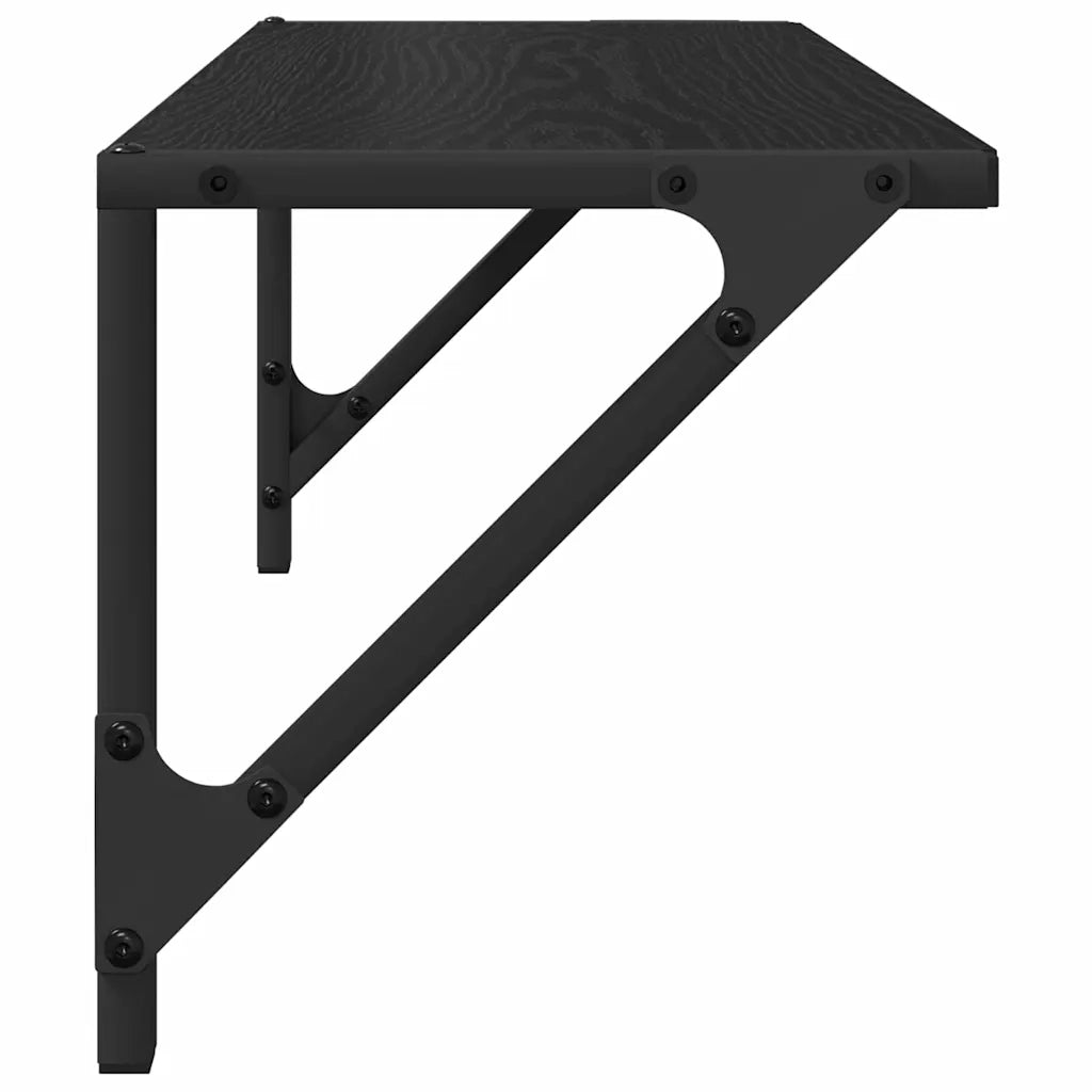 Scaffali da parete 2 pcs Rovere Nero 60 x 25 x 25,5 cm 882858